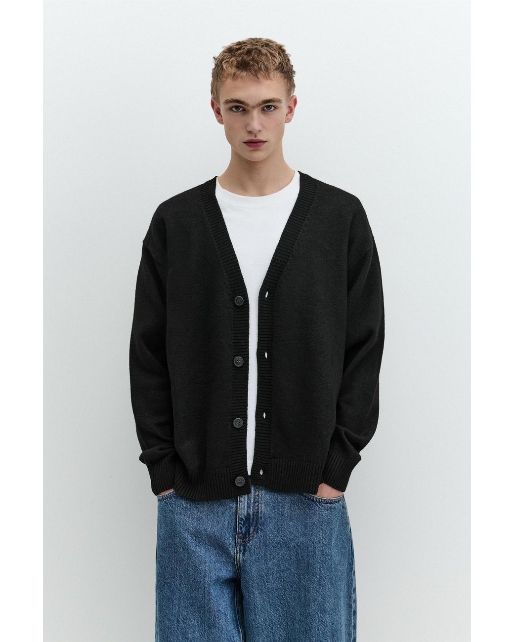 Cardigan Basic di Pull&Bear in Blue da Uomo