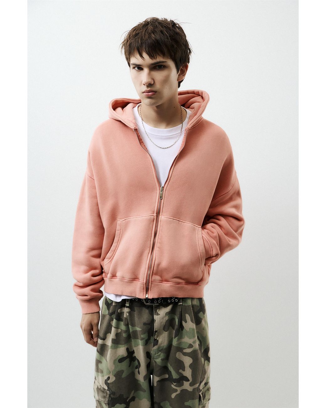 Felpa Con Cappuccio E Zip di Pull&Bear in Multicolor da Uomo