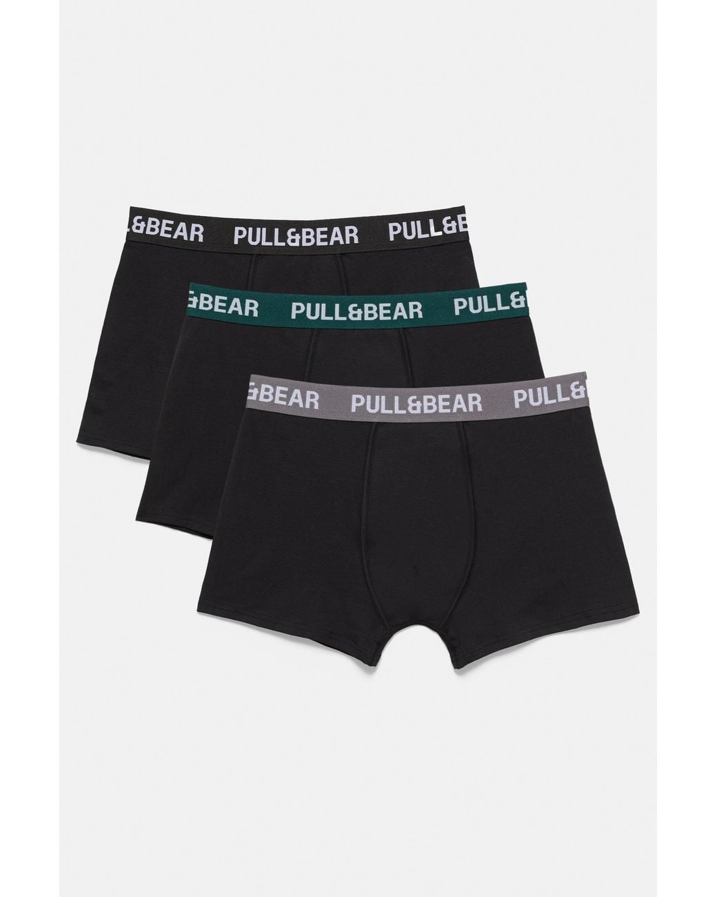 Pull&Bear Black 3-Pack Of Boxers for men