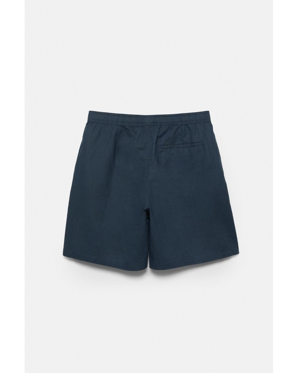 Pull&Bear Blue Linen Blend Bermuda Joggers for men