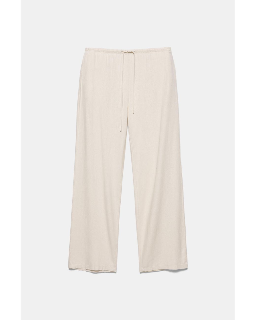 Pull&Bear White Linen Blend Joggers