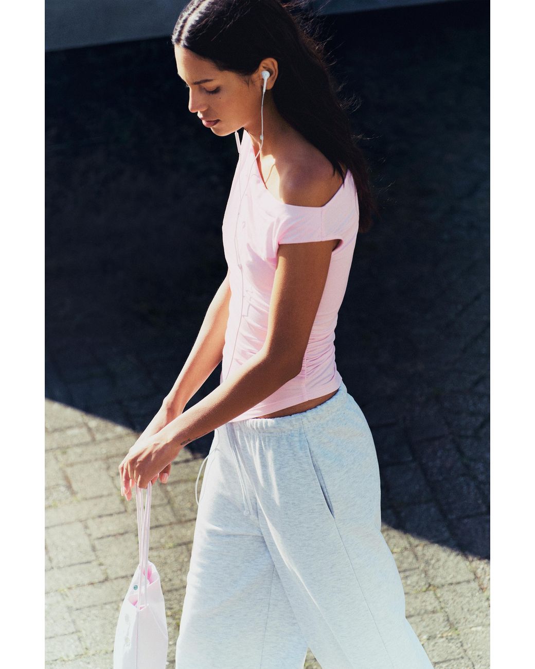 Pull&Bear Asymmetrische Top in het Gray