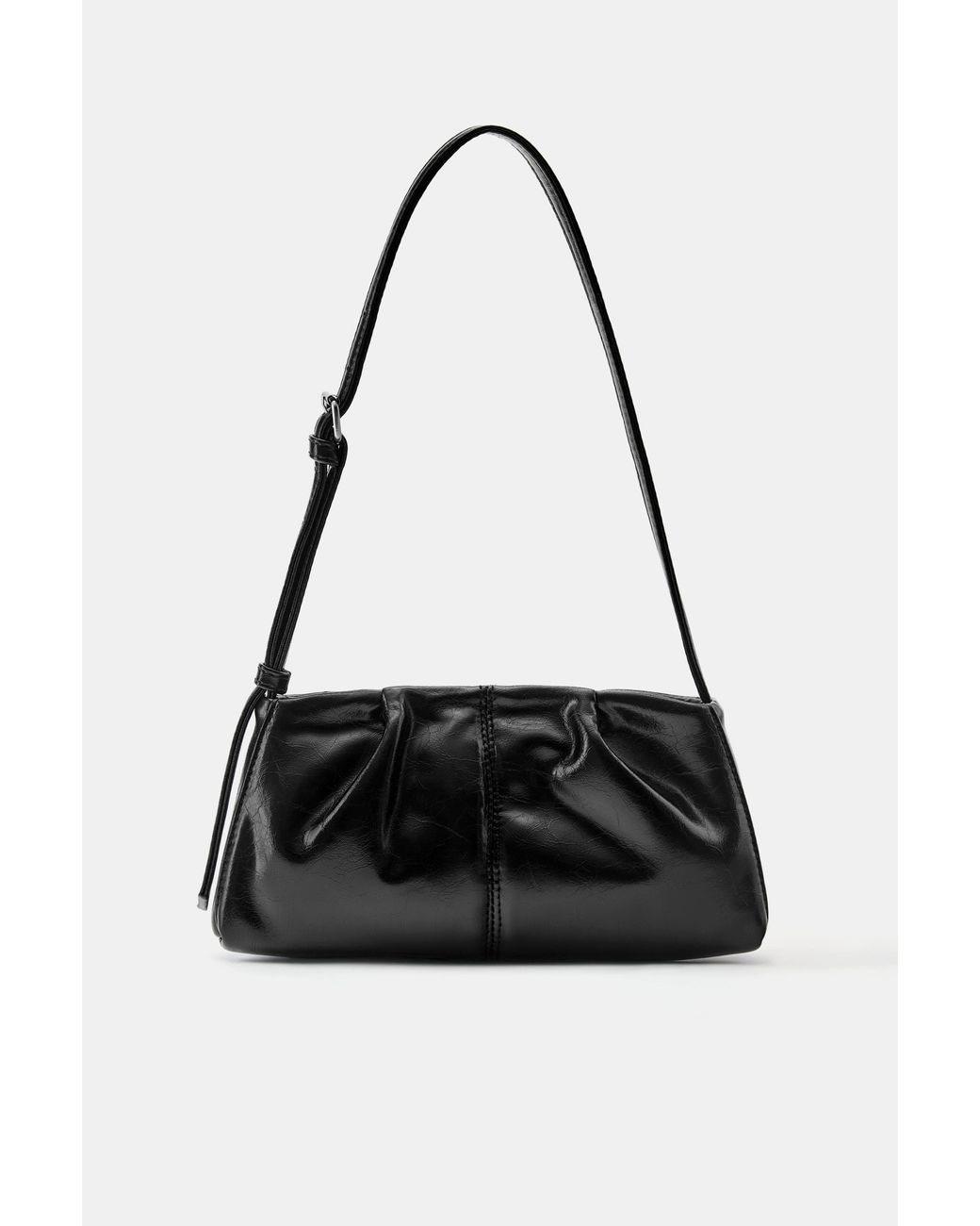 Pull&Bear Black Pleated Shoulder Bag