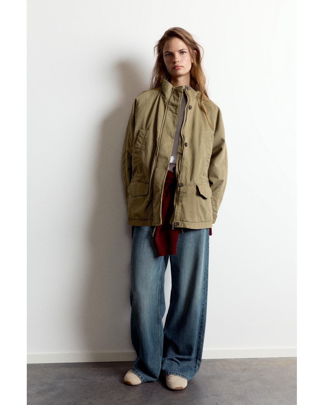 Pull&Bear Multicolor Short Parka With A High Neck