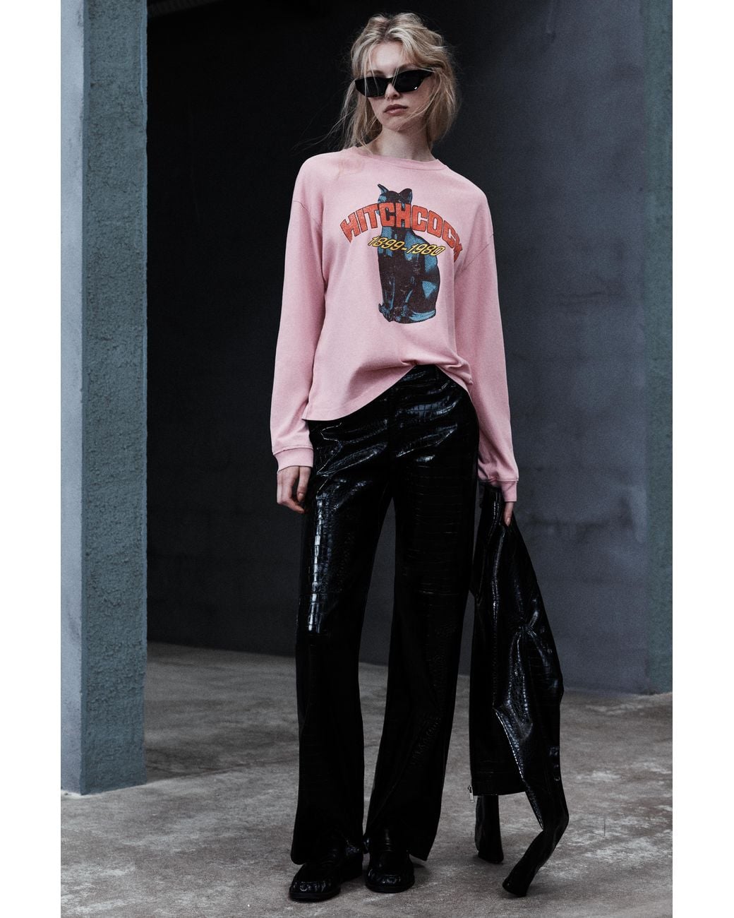 Pull&Bear Black Hitchcock Regular Fit T-Shirt