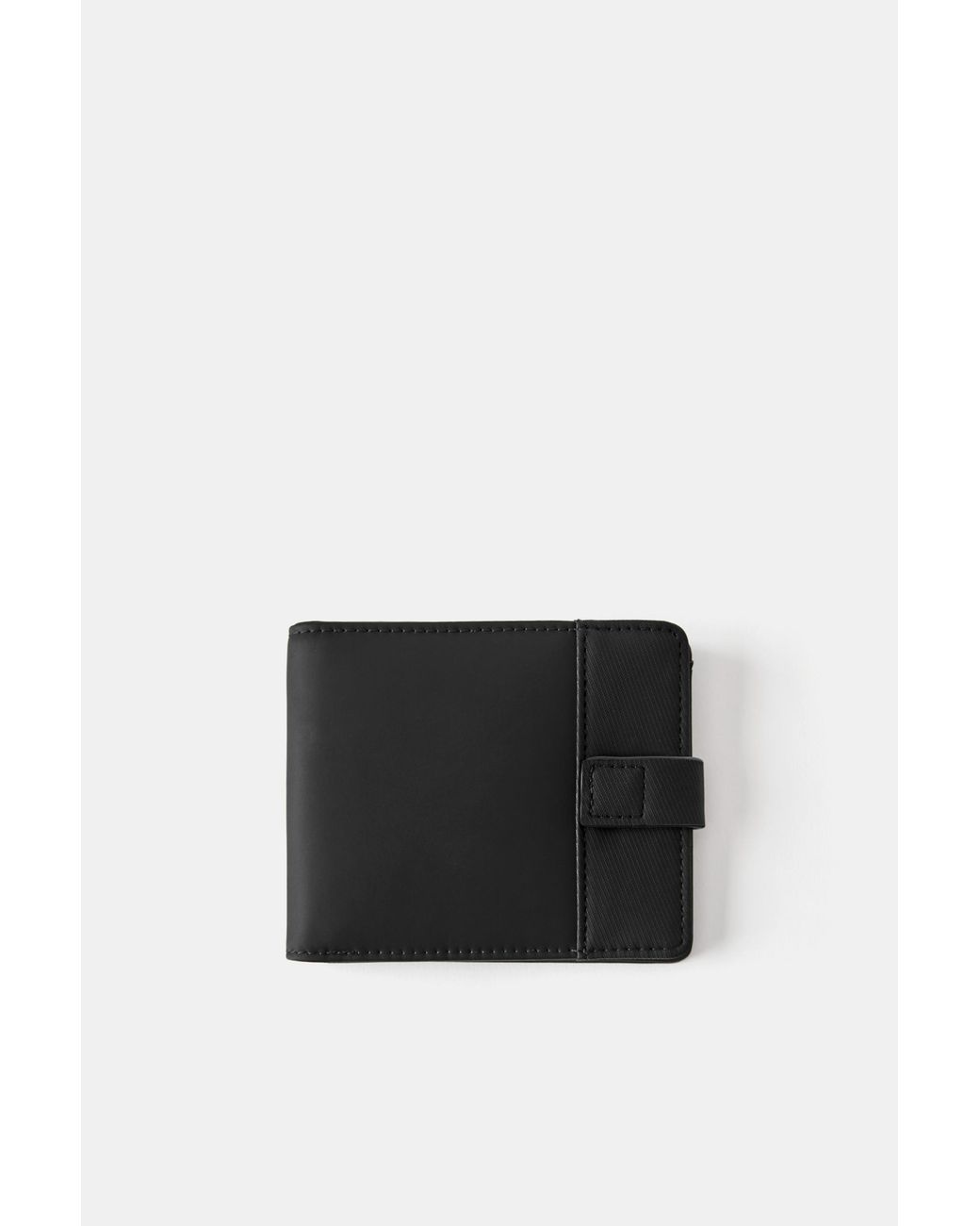 Pull&Bear Black Rubberised Purse for men