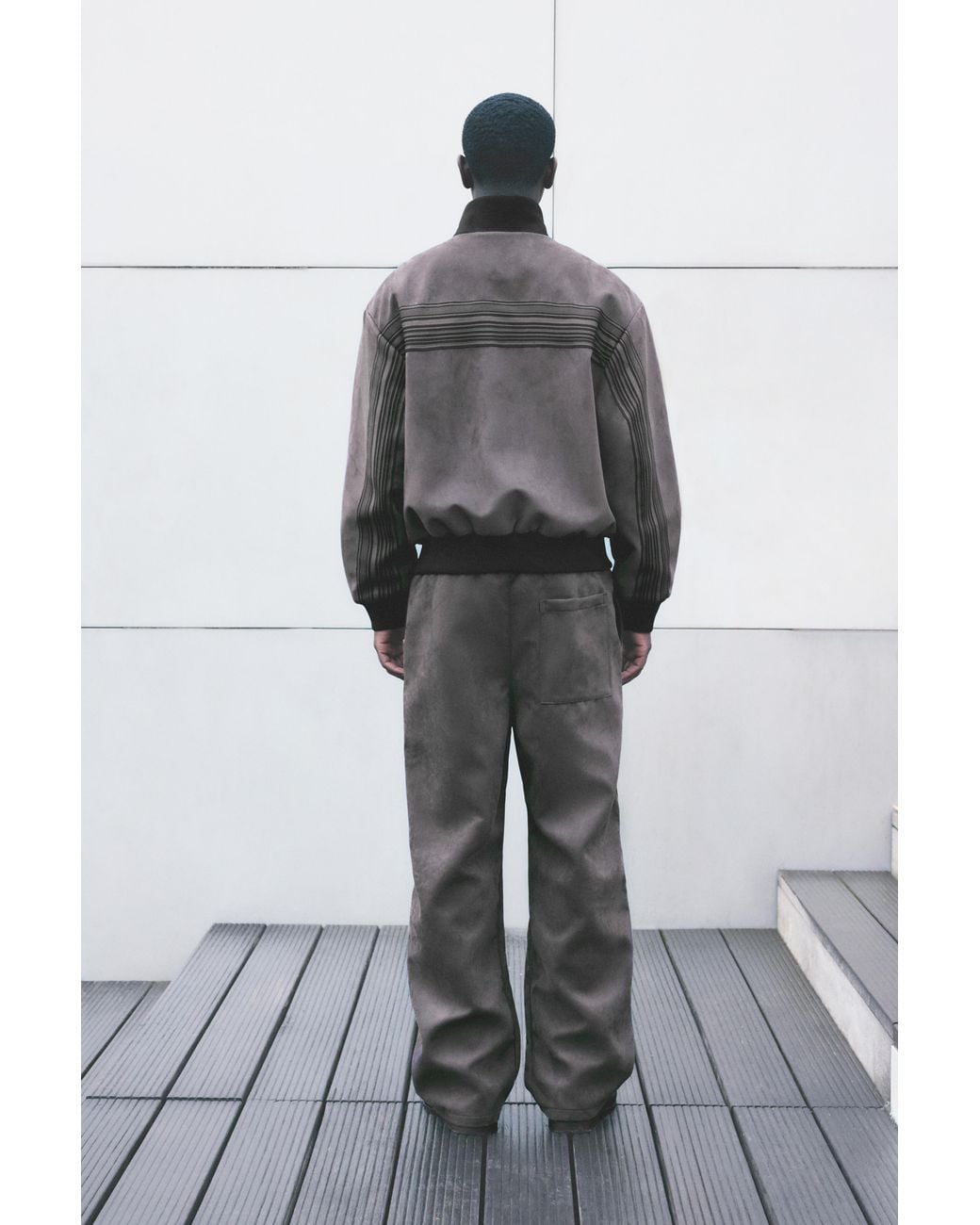 Pull&Bear Blue Faux Suede Jogging Trousers for men