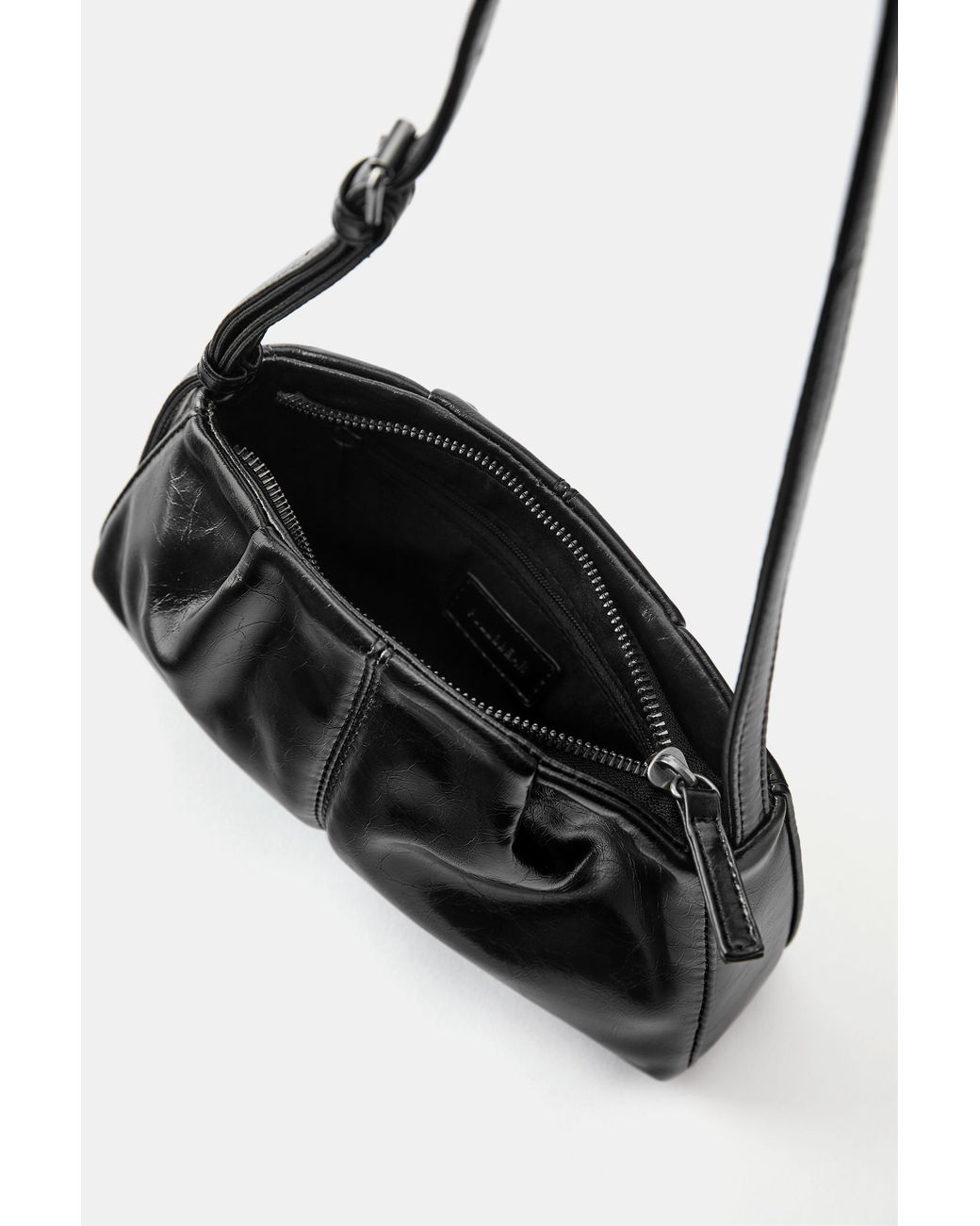 Pull&Bear Black Pleated Shoulder Bag