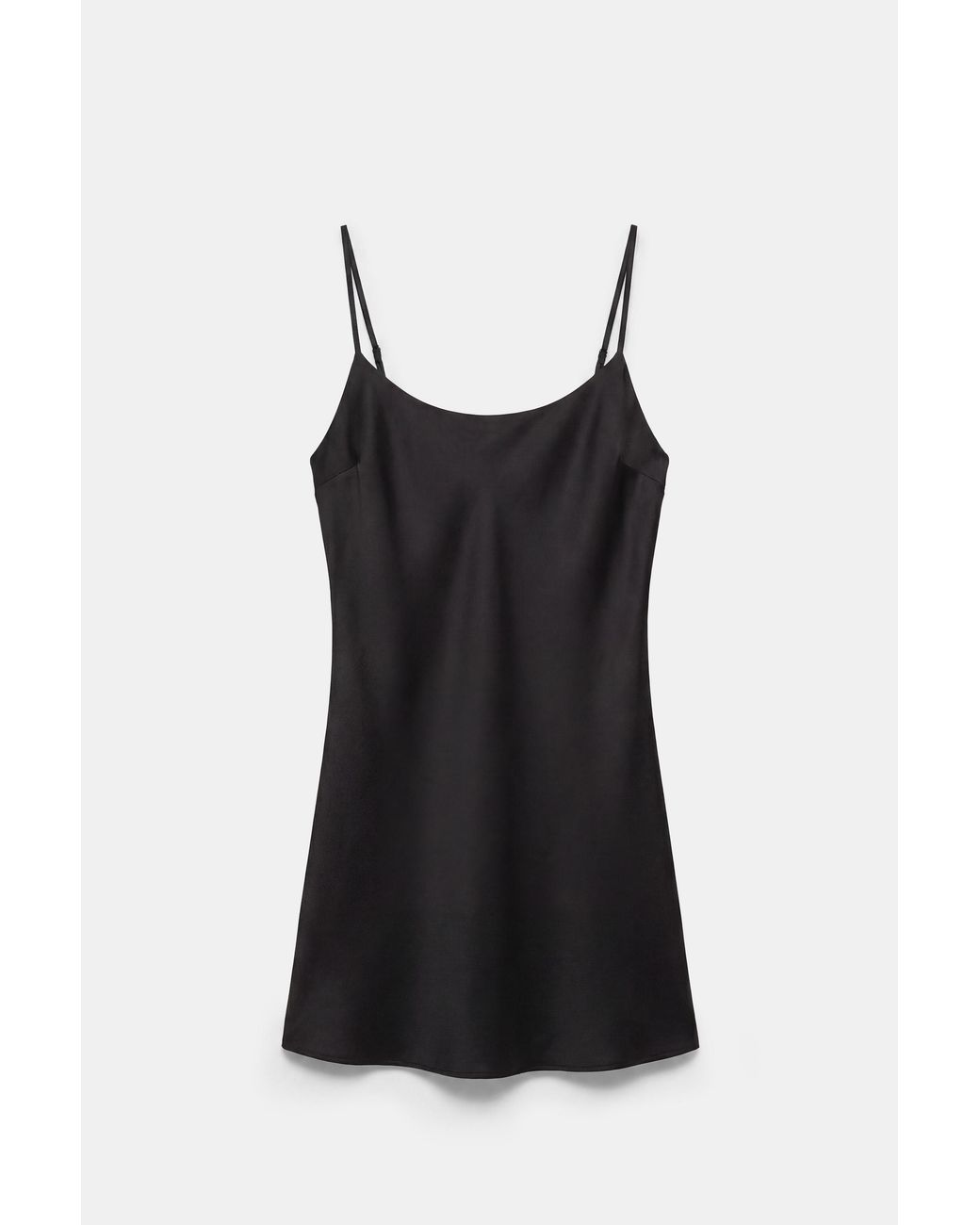 Pull&Bear Black Short Satin Strappy Dress