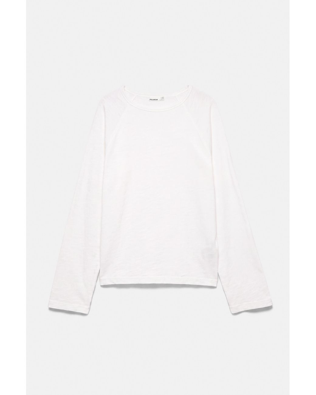 Pull&Bear White Long Sleeve Raglan T-Shirt