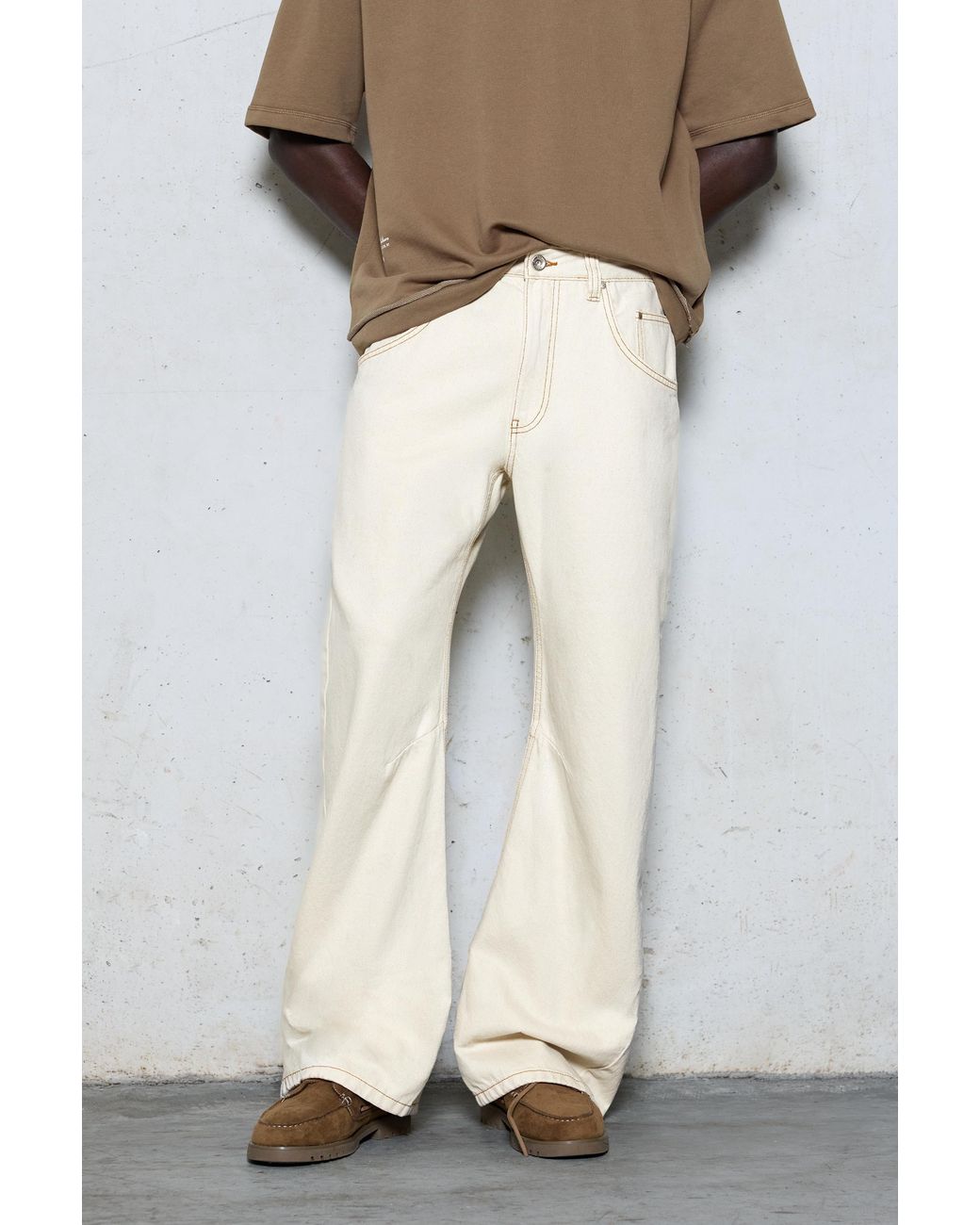 Pull&Bear Natural Worker Trousers for men