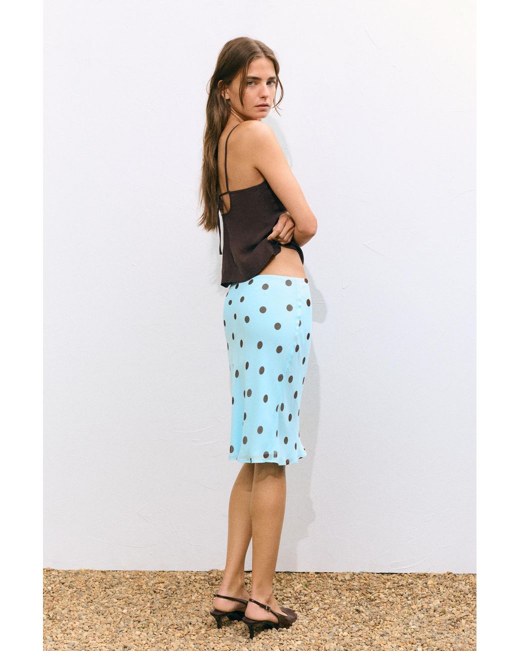 Pull&Bear Green Midirock Mit Tupfen