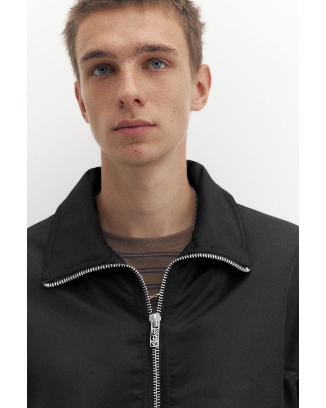 Pull&Bear Boxy Bomberjack in het Black voor heren