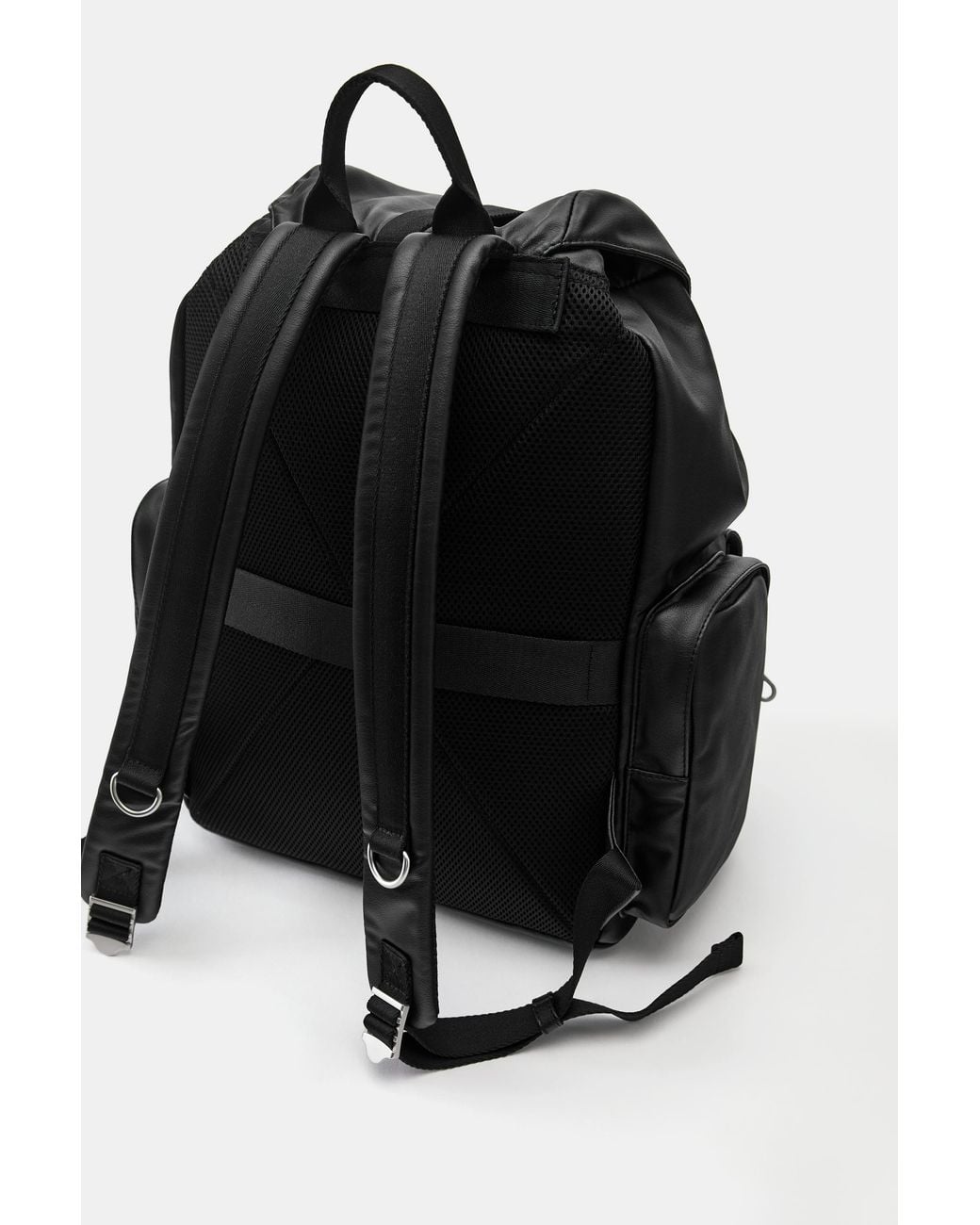 Pull&Bear Blue Suede Multipocket Backpack for men