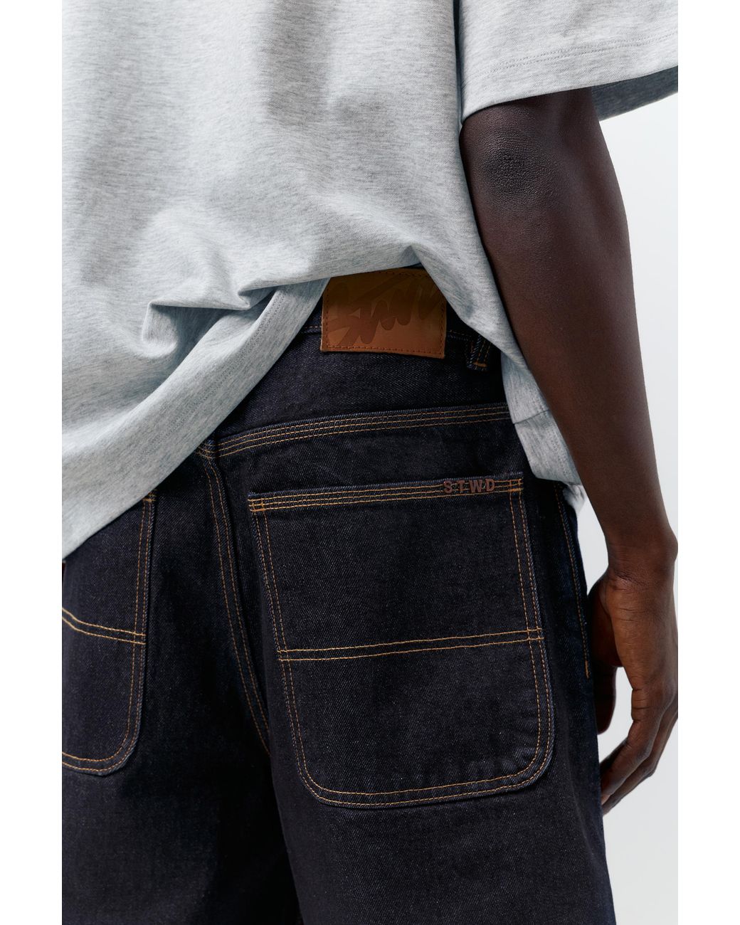 Pull&Bear Blue Baggy Relaxed Fit Denim Bermuda Shorts for men