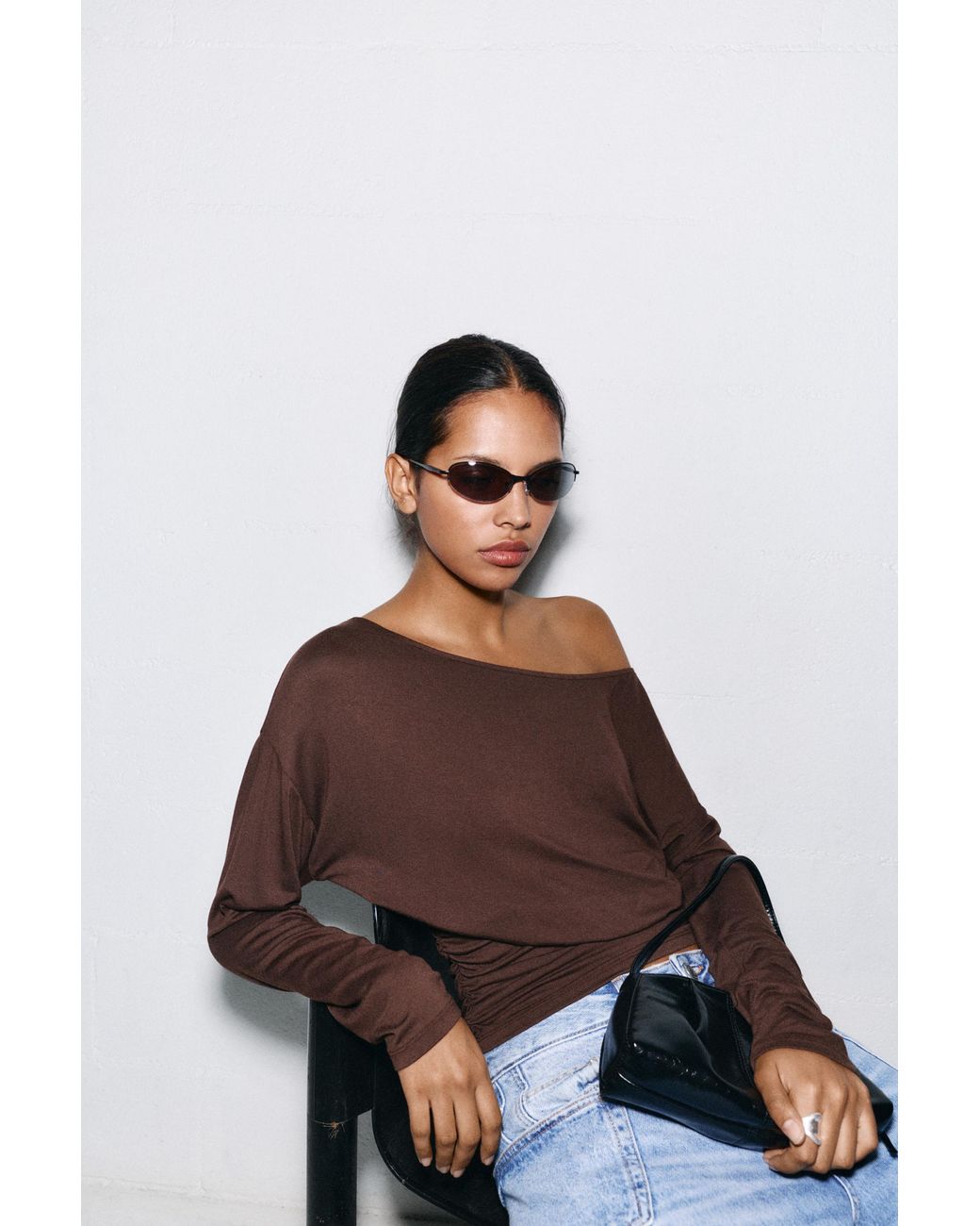 Pull&Bear Blue Asymmetric Cummerbund Top