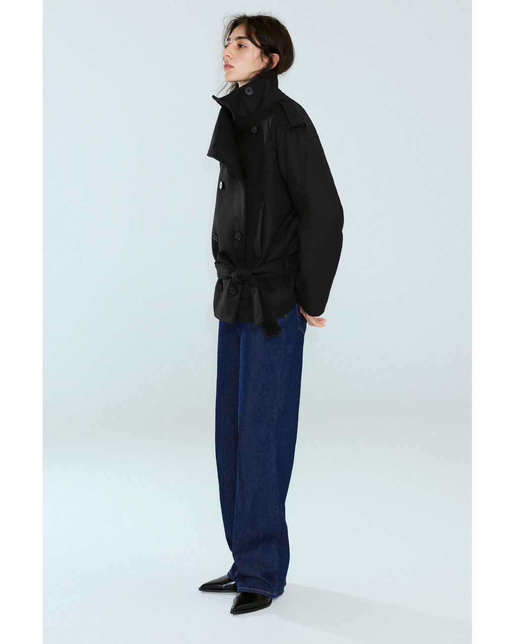 Trench Corto di Pull&Bear in Black