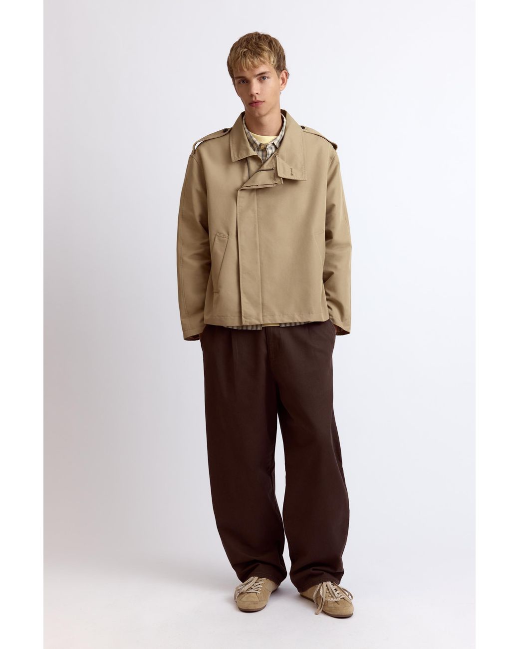 Pull&Bear Korte Gabardine in het Natural voor heren