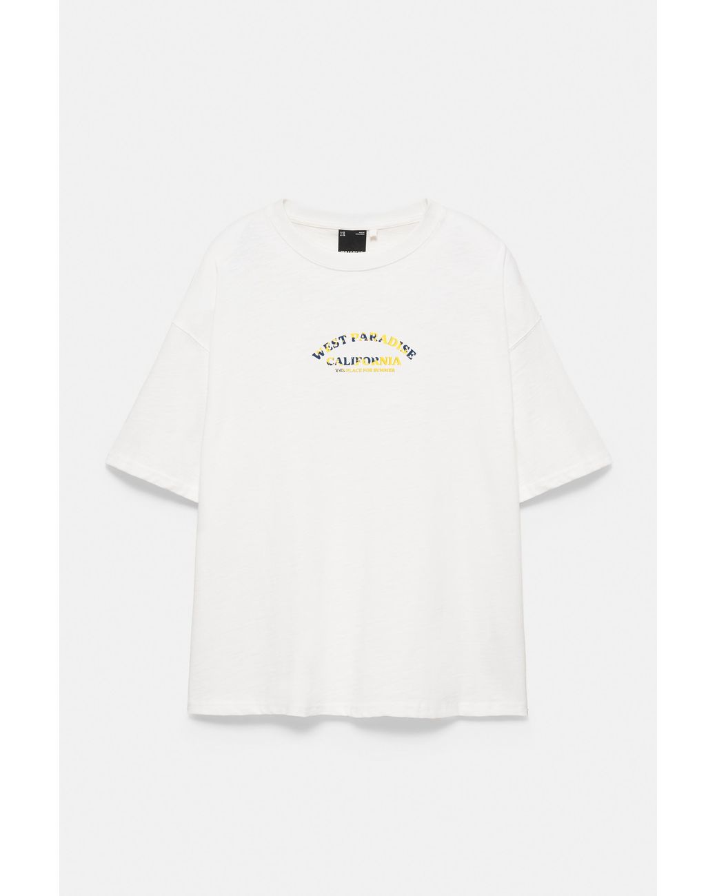 Pull&Bear White West Paradise Graphic T-Shirt for men