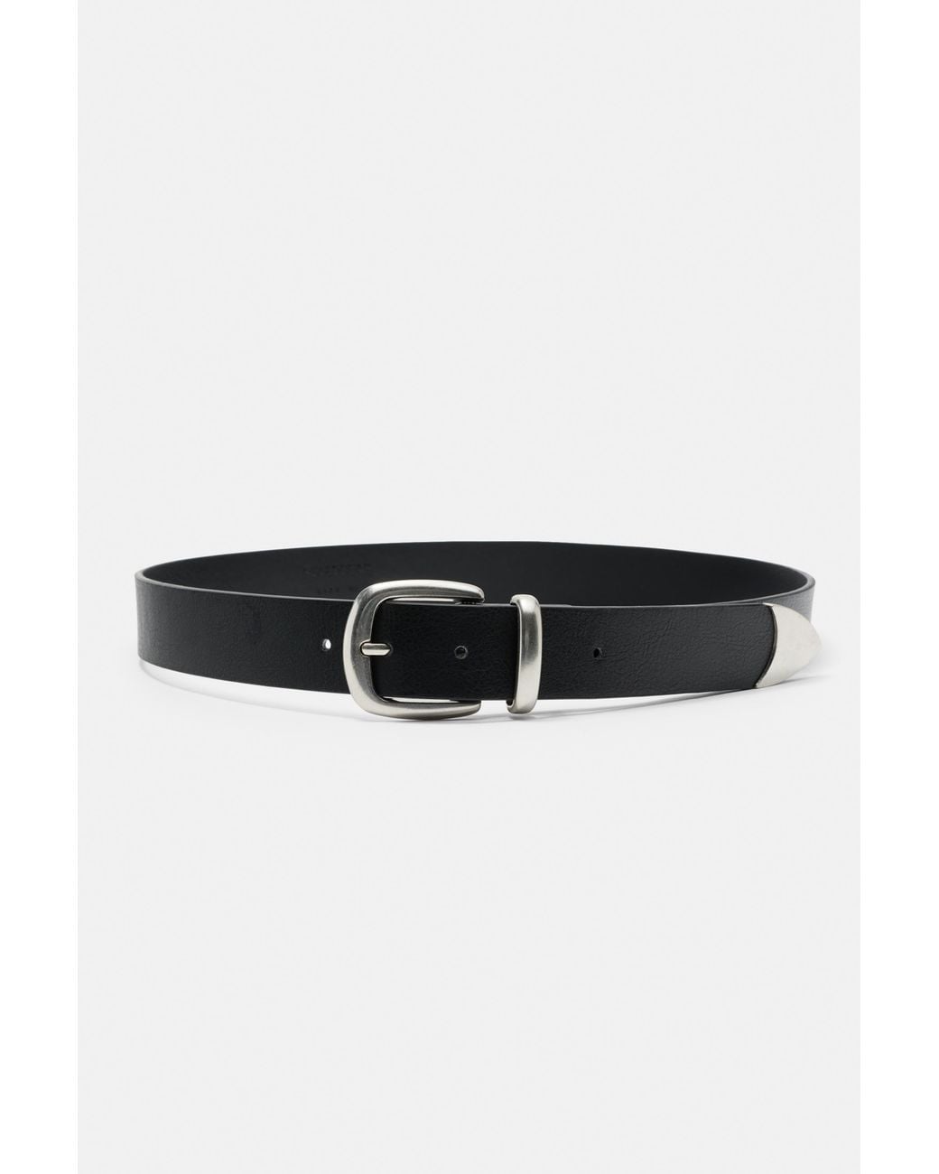 Pull&Bear Black Leather Effect Belt for men