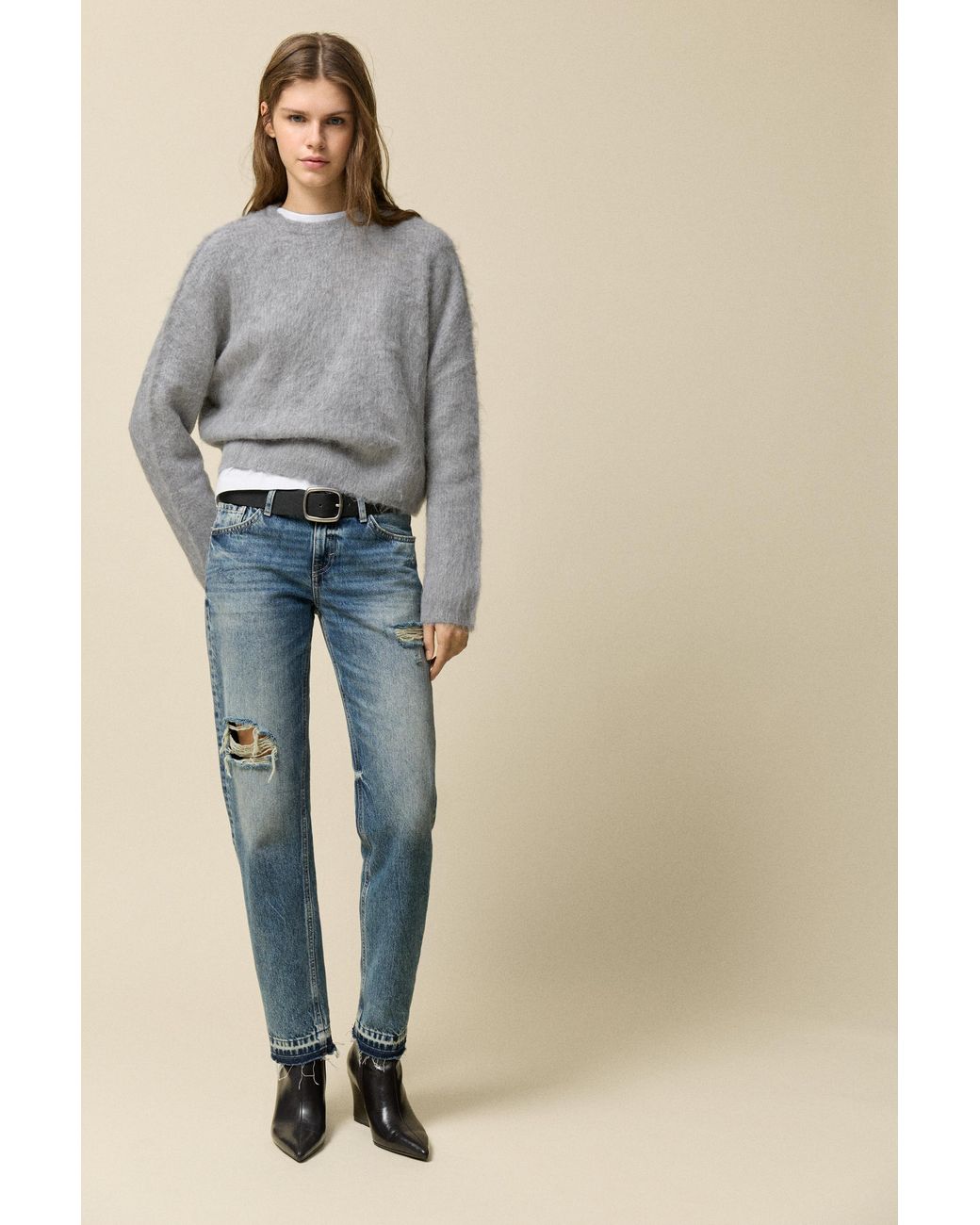 Pull&Bear Gray Soft-Touch Knit Jumper