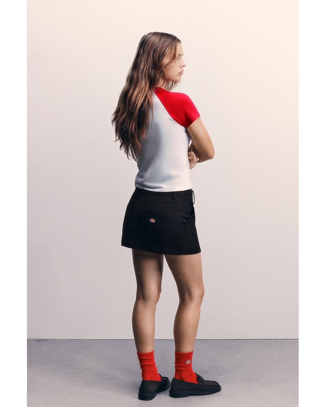 Pull&Bear Pink Dickies Contrast Sleeve T-Shirt