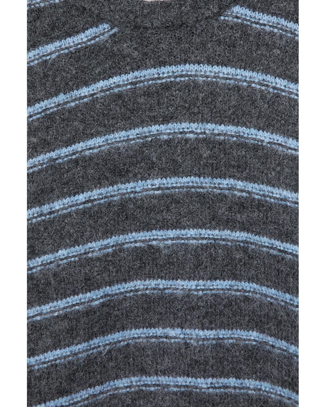 Pull&Bear Blue Gestreifter Strickpullover