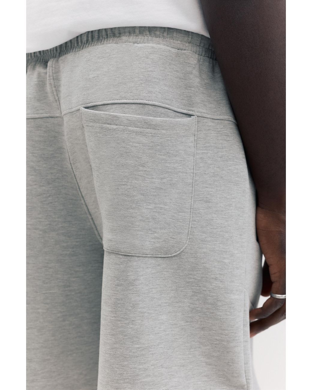 Pull&Bear Gray Regular Fit Jogger Bermuda Shorts for men