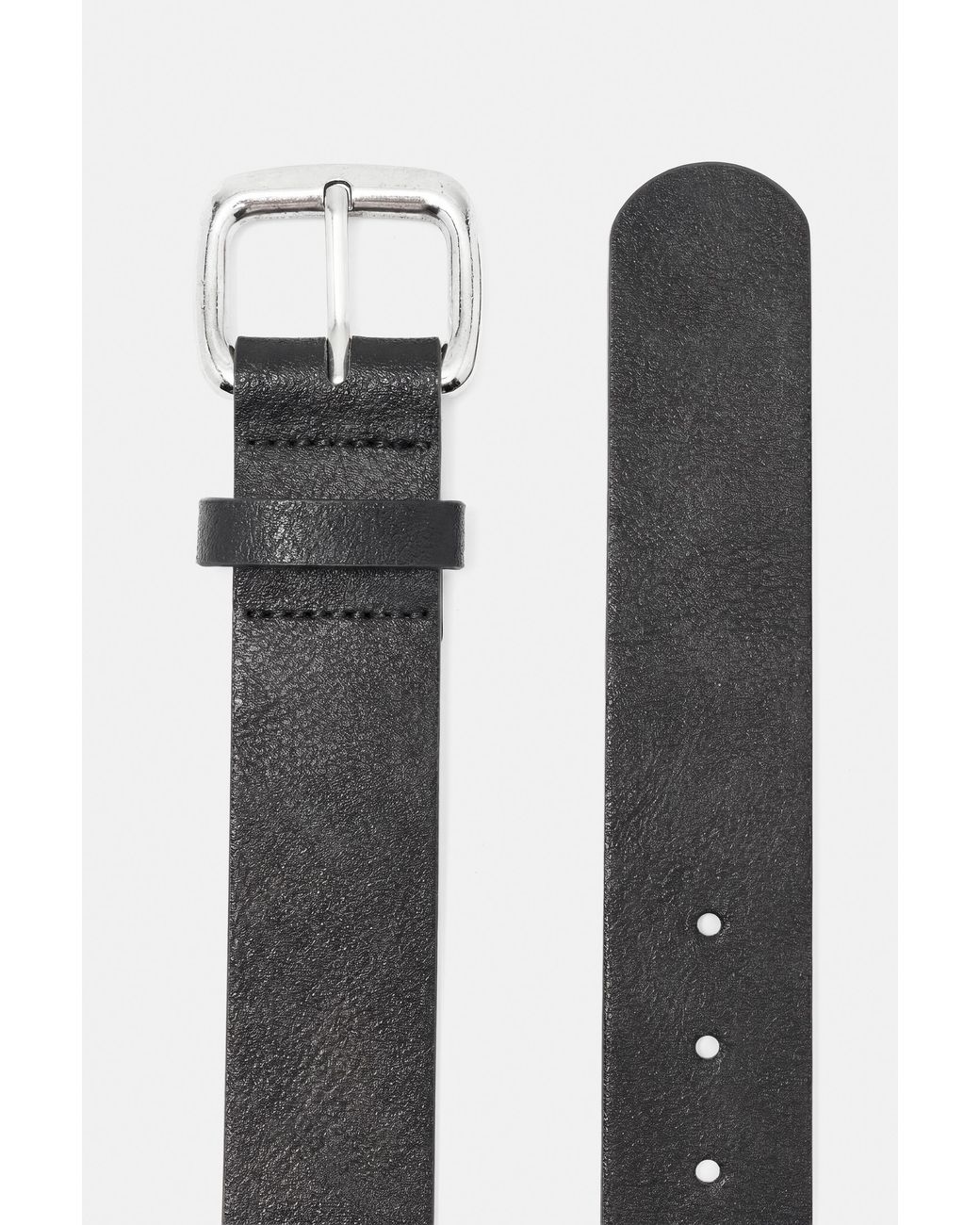 Pull&Bear Black Square Buckle Belt