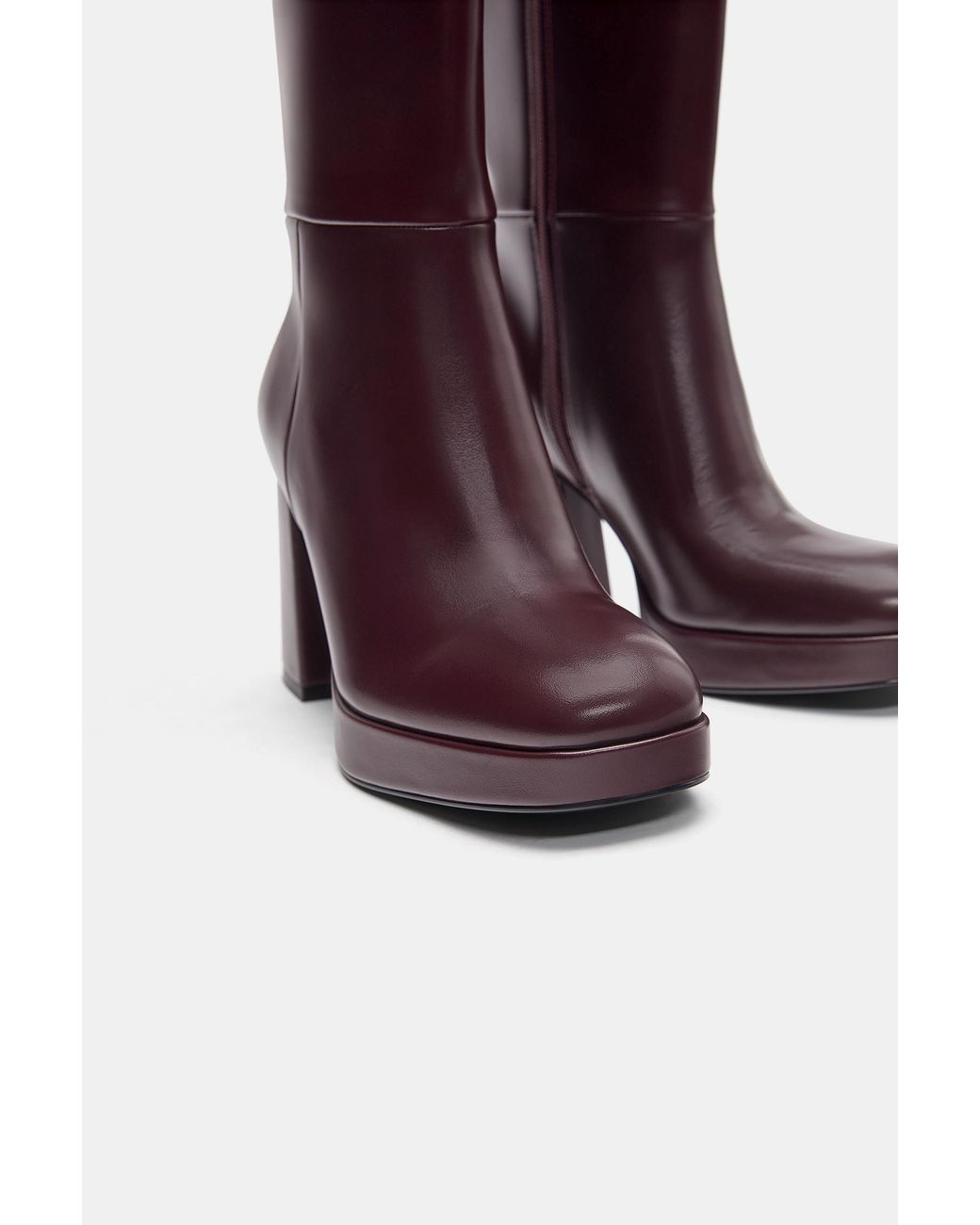 Pull&Bear Black Hohe Stiefel Mit Plateauabsatz