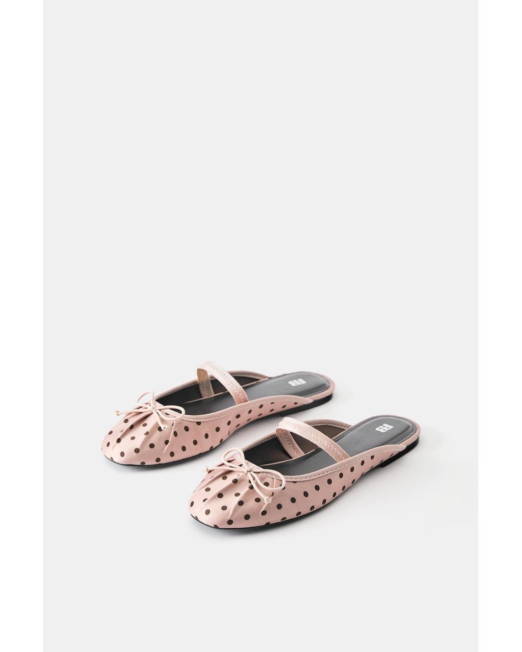 Pull&Bear Blue Polka-Dot Slingback Ballet Flats