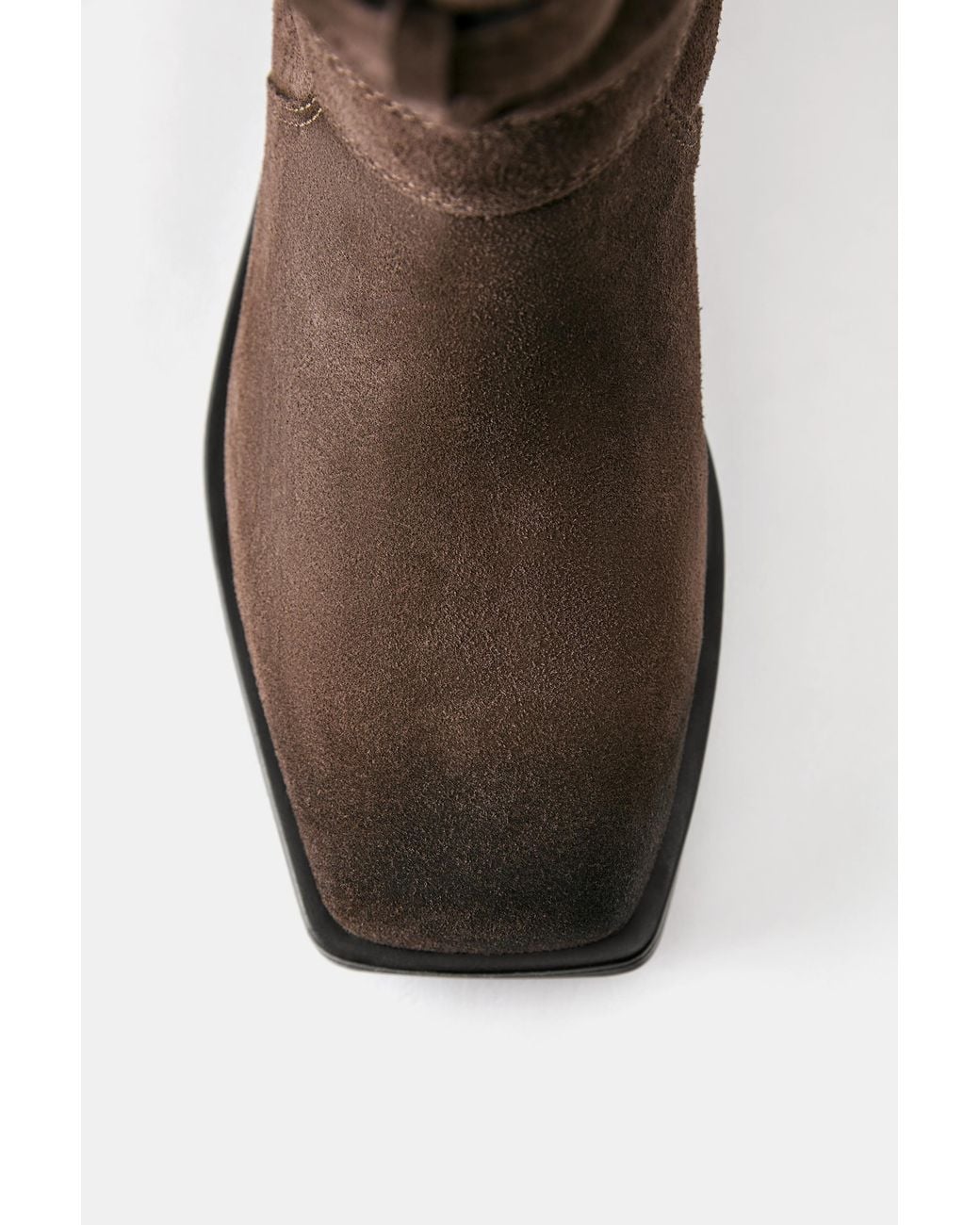 Pull&Bear Black Gathered Leather Boots With Buckles for men