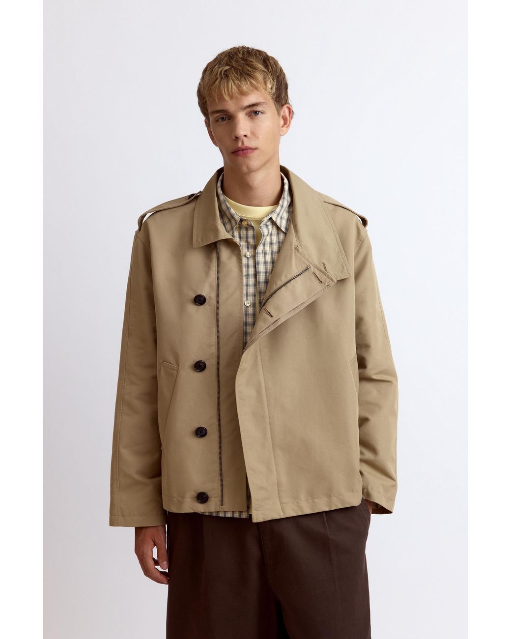 Pull&Bear Korte Gabardine in het Natural voor heren