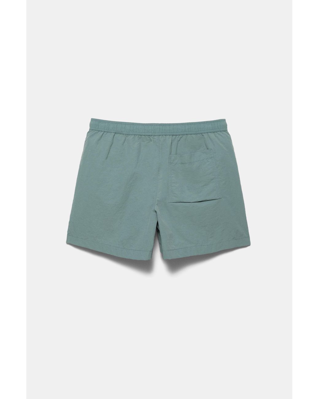 Pull&Bear Green Regular Fit Swim Shorts for men