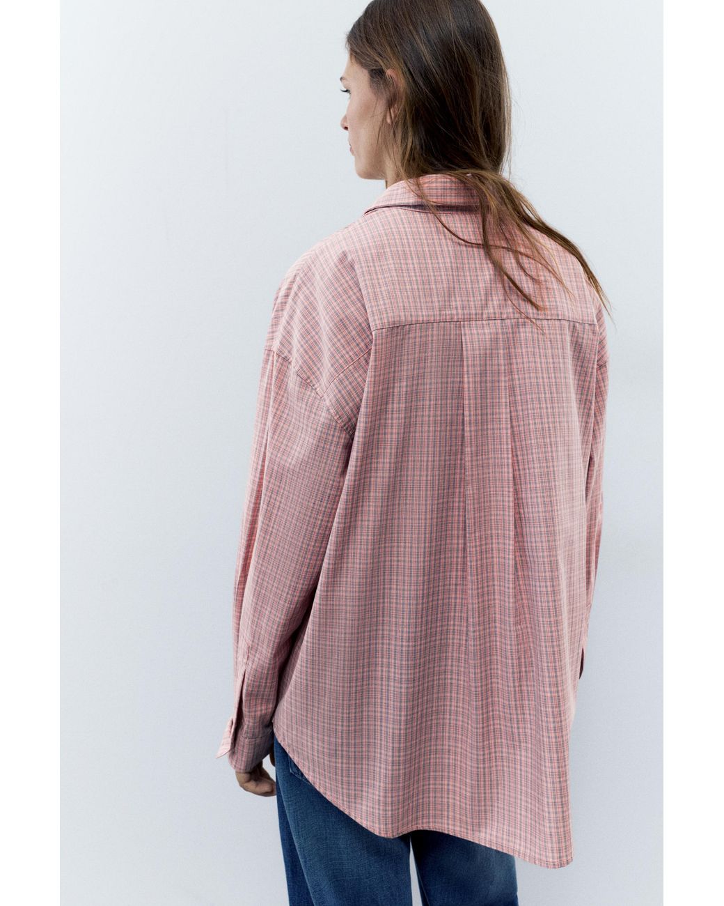 Pull&Bear Pink Check Shirt With Pocket