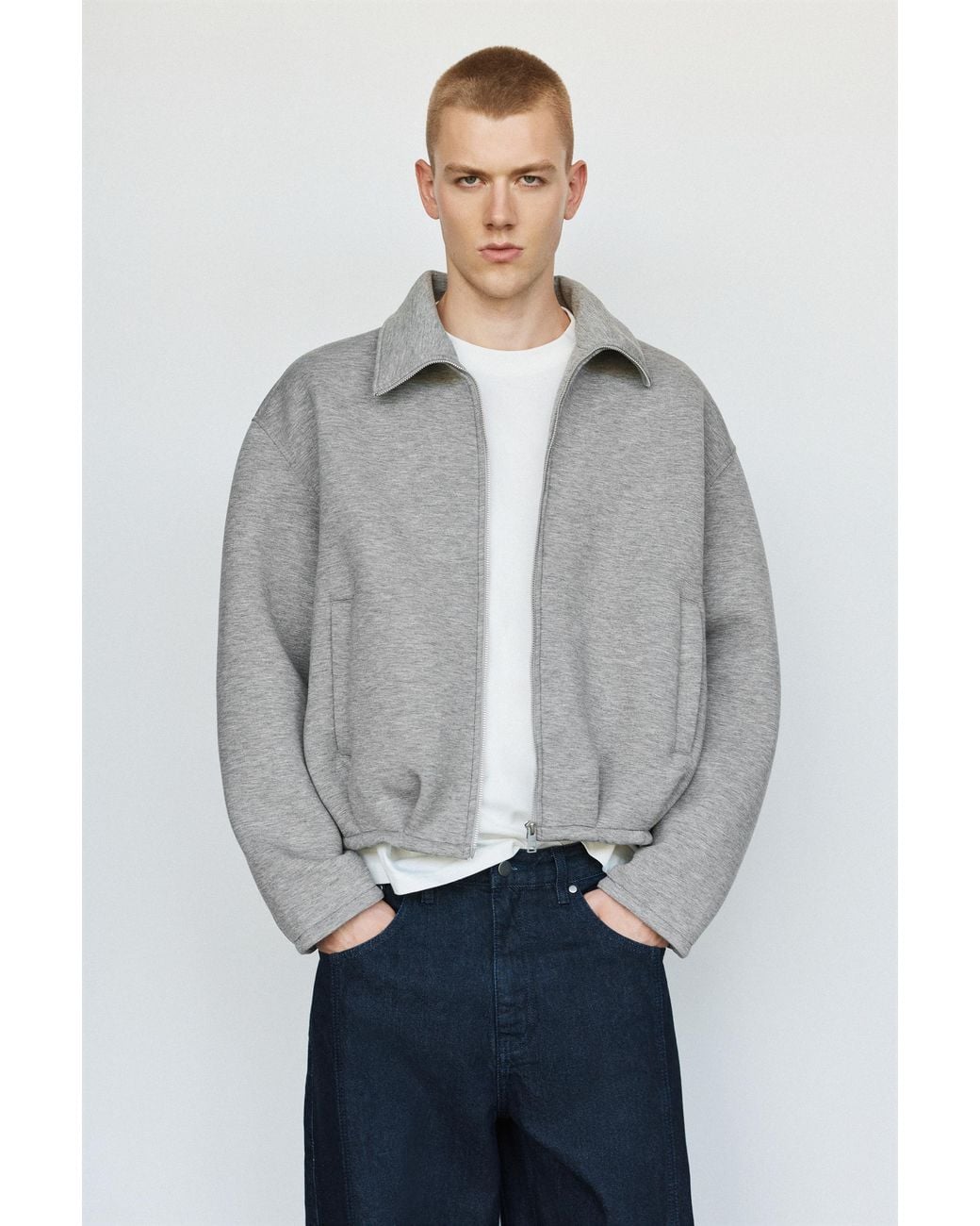Pull&Bear Blousonjacke Aus Neopren in Gray für Herren