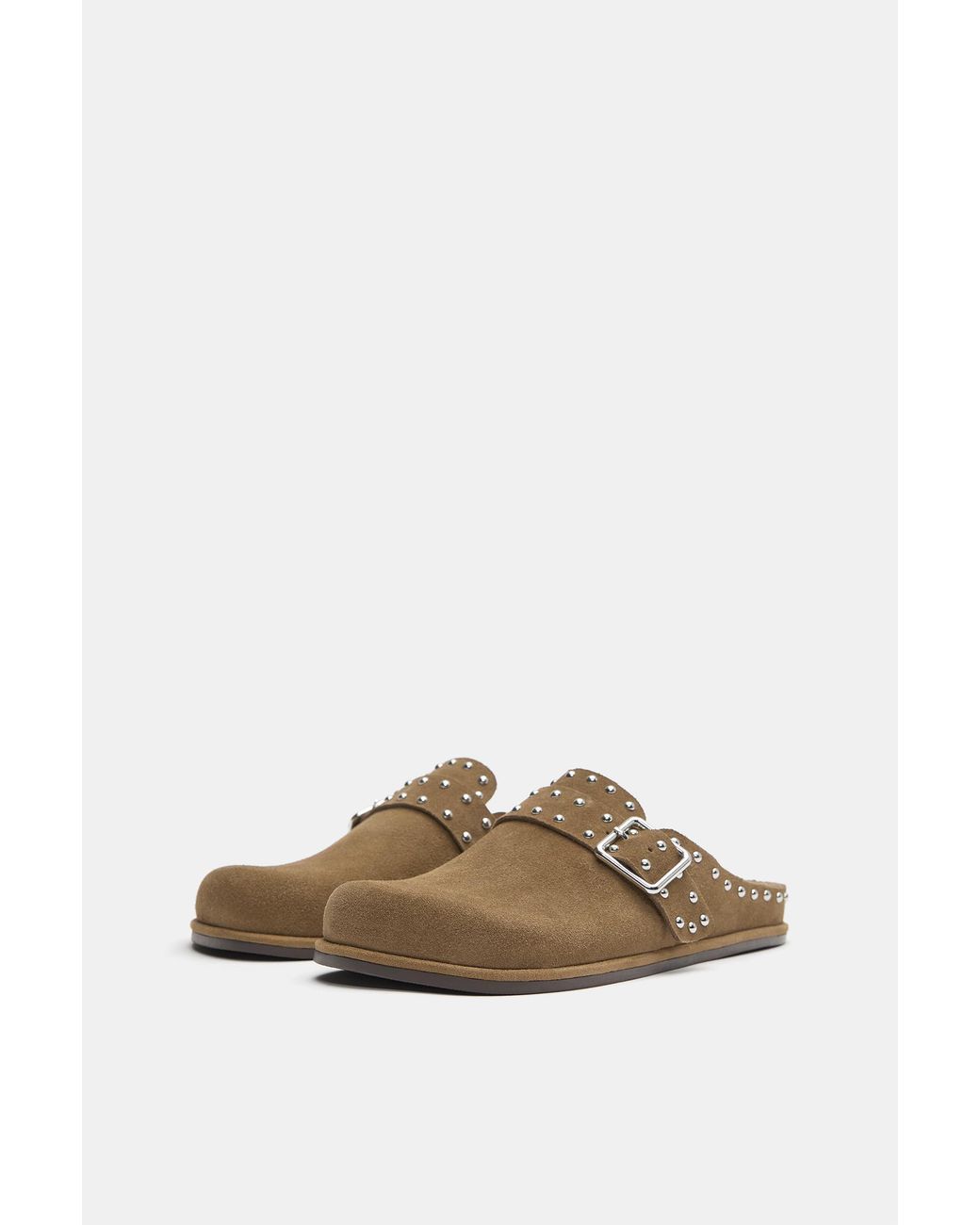 Pull&Bear Black Lederclogs Mit Nieten