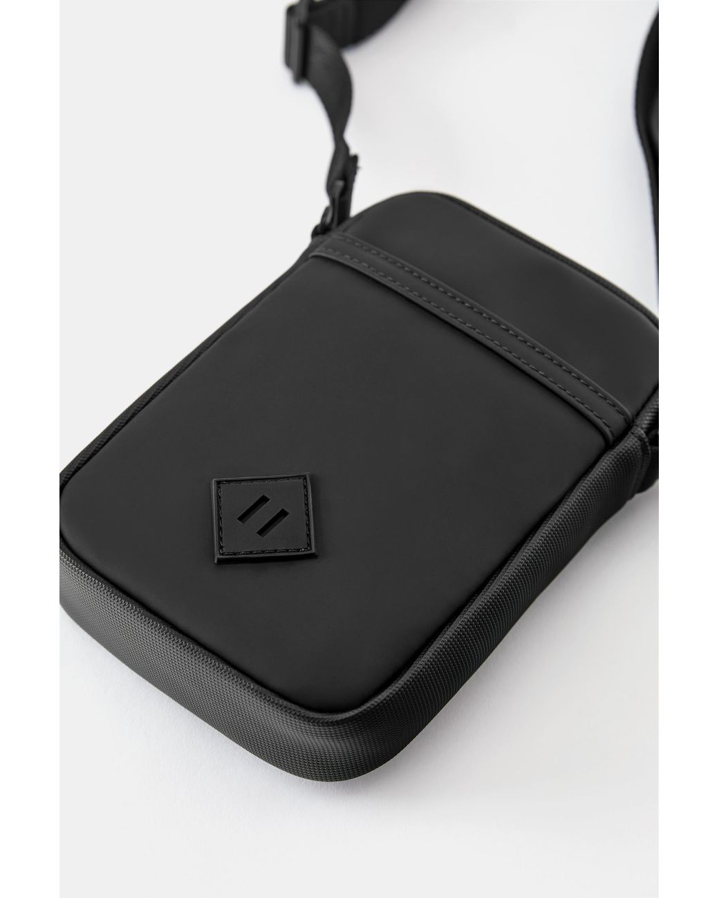 Pull&Bear Gecoate Crossbodytas in het Black voor heren