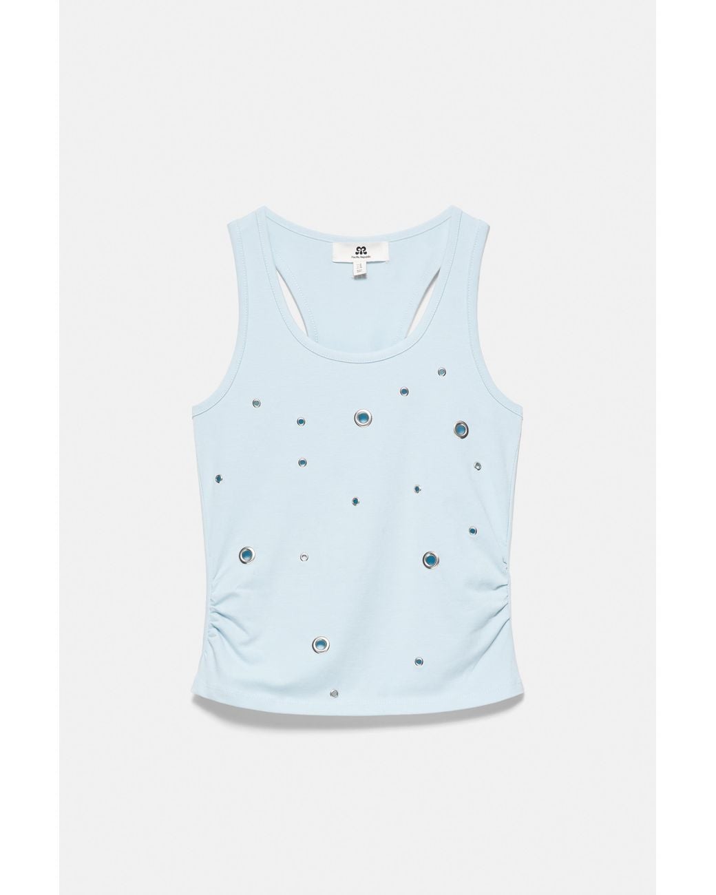 Pull&Bear Blue Eyelet Tank Top