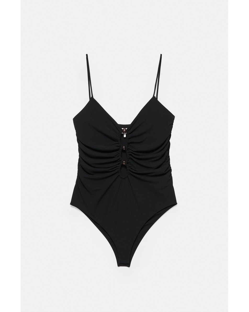 Body Con Cut Out E Applicazioni di Pull&Bear in Black