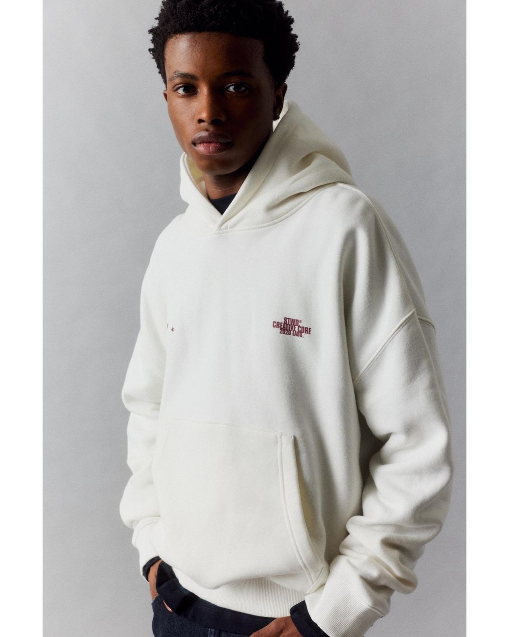 Pull&Bear Gray Stwd Star Hoodie for men