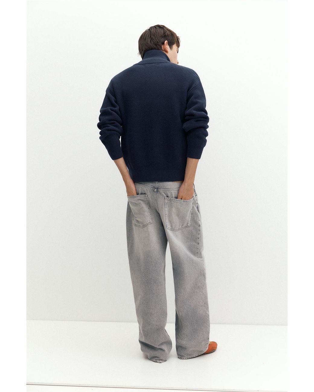 Pull&Bear Blue Quarter-Zip Jumper for men