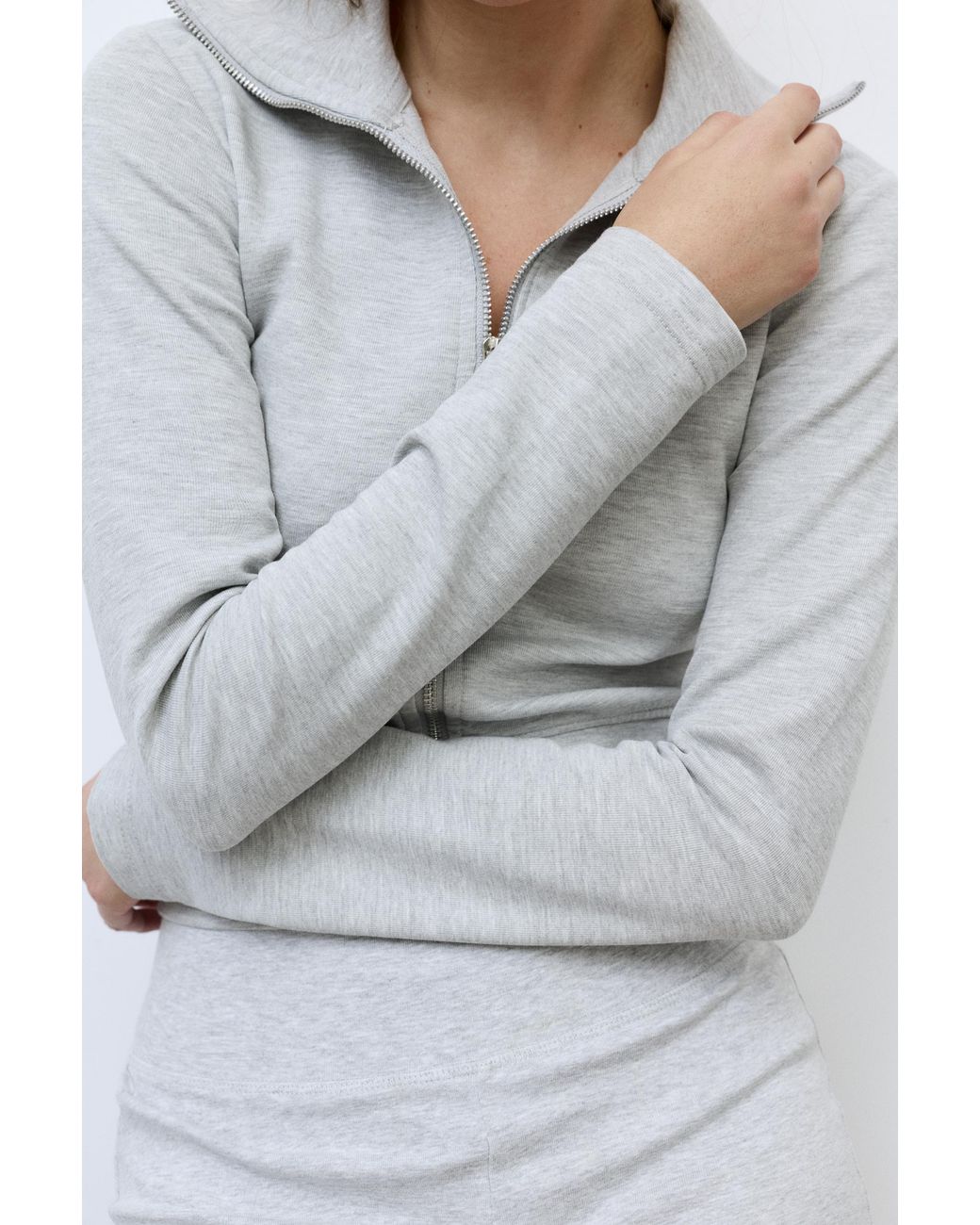 Pull&Bear Gray Zip-Up Jacket