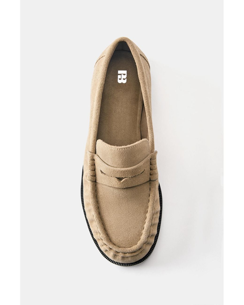 Pull&Bear Blue Gathered Leather Loafers