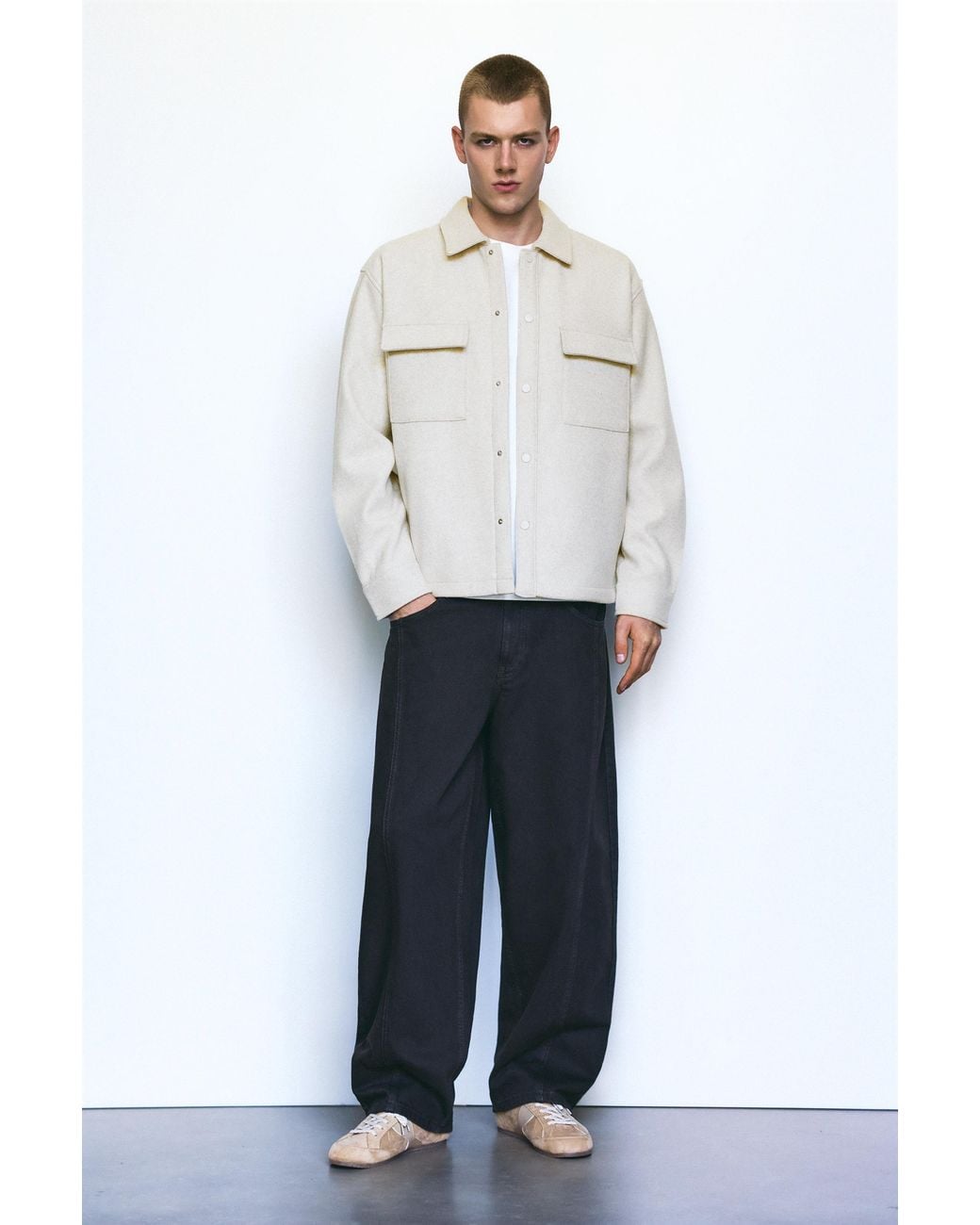 Pull&Bear Blue Long Sleeve Overshirt for men