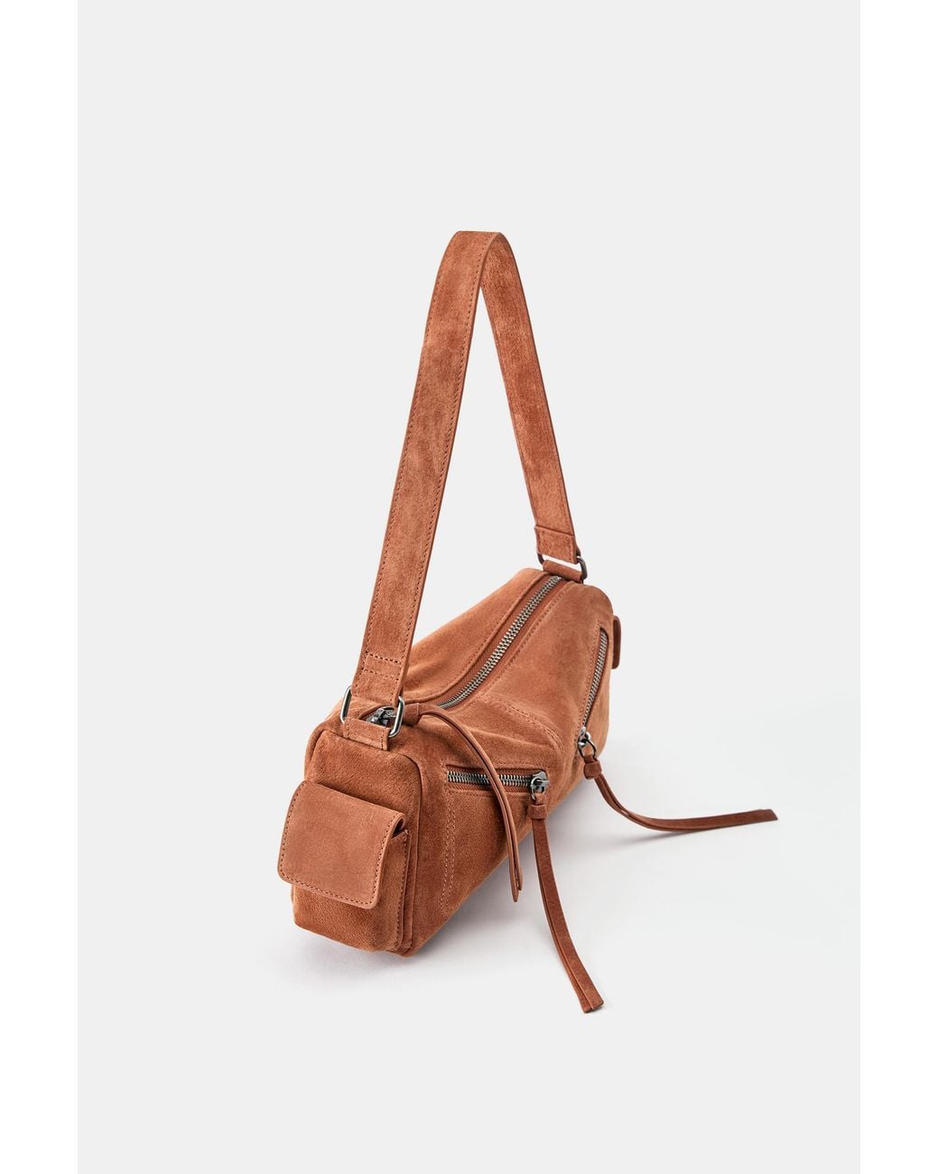Pull&Bear Black Multipocket Leather Shoulder Bag