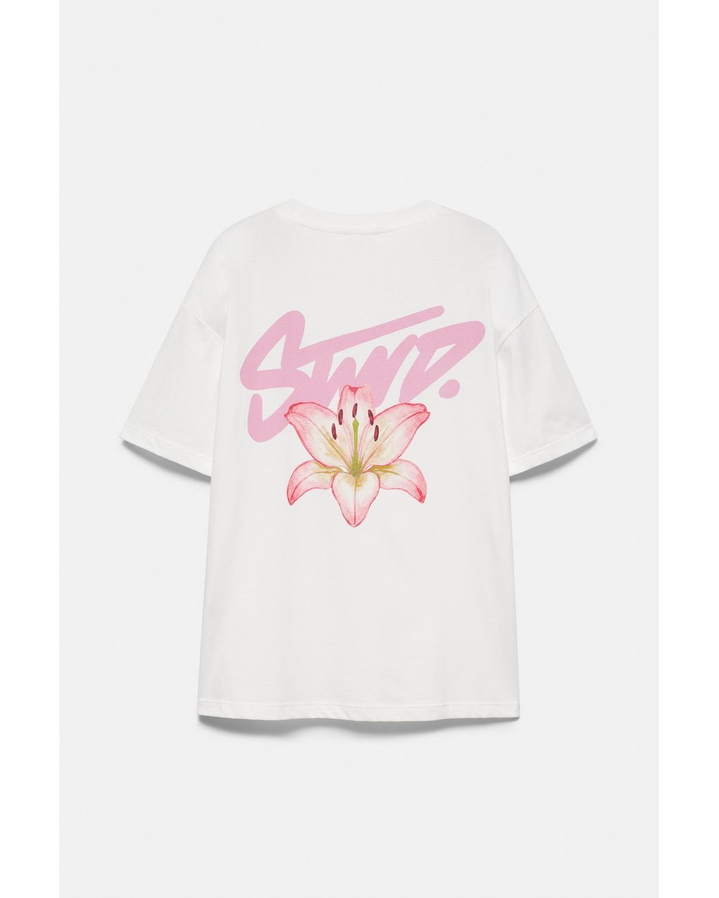 Pull&Bear White Floral T-Shirt