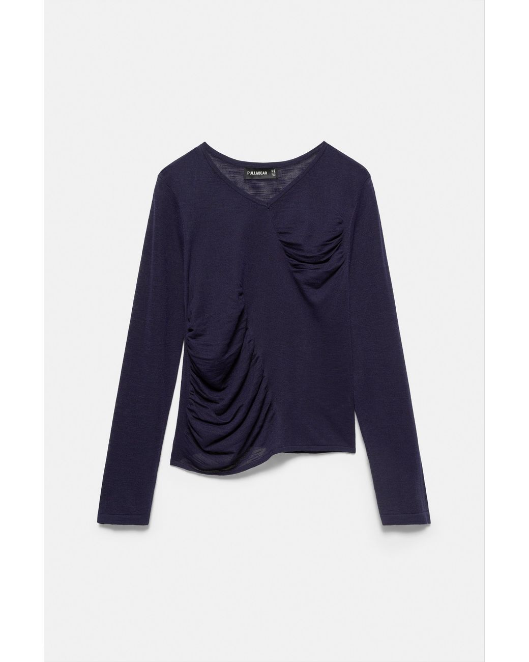 Pull&Bear Black Fine Gathered Jumper