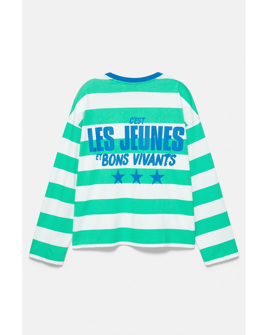 Pull&Bear Green Striped Stwd T-Shirt for men
