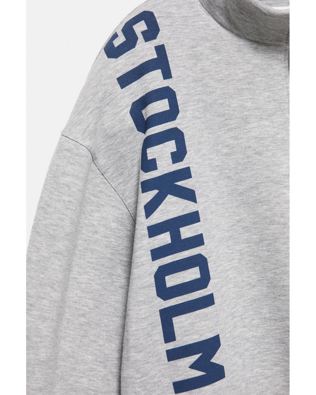 Pull&Bear Gray Stockholm Quarter-Zip Sweatshirt